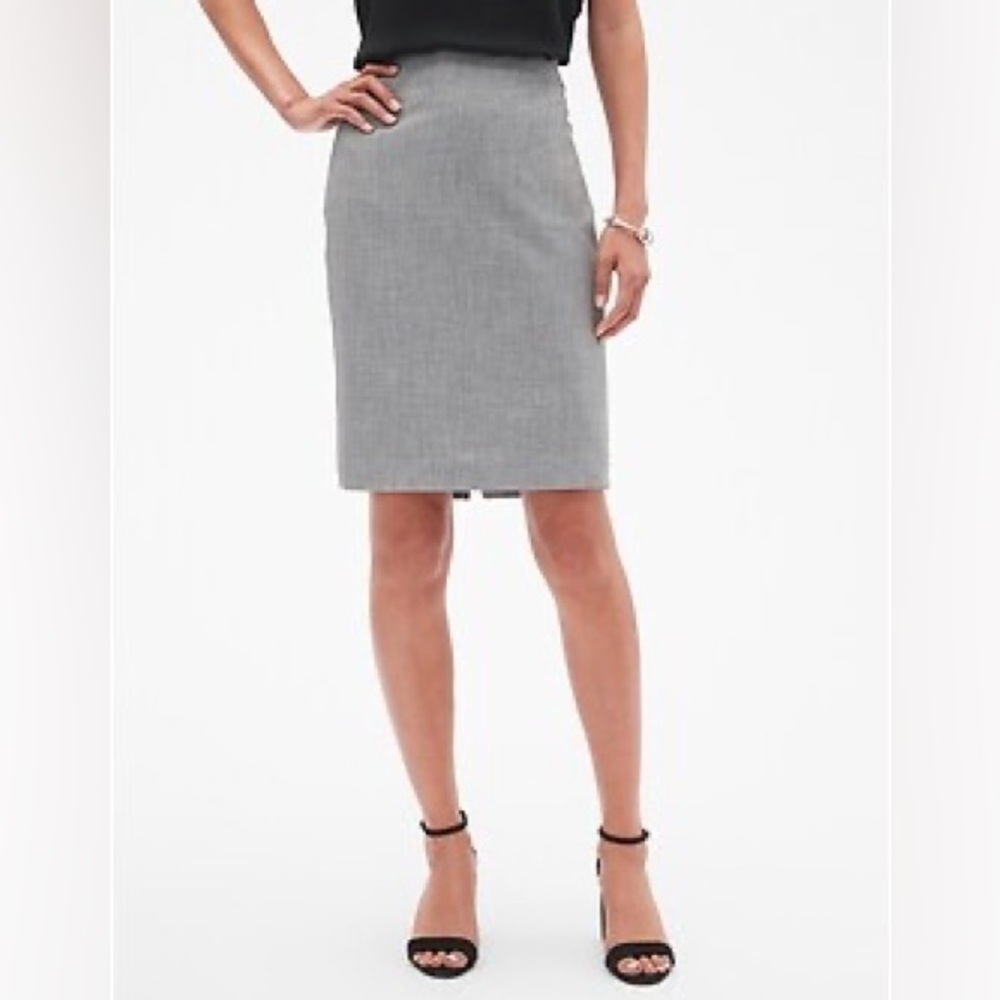 G2000 Boutique Classic Pencil A-line Mini Skirt Gray Grey 38 6 Small Medium Work